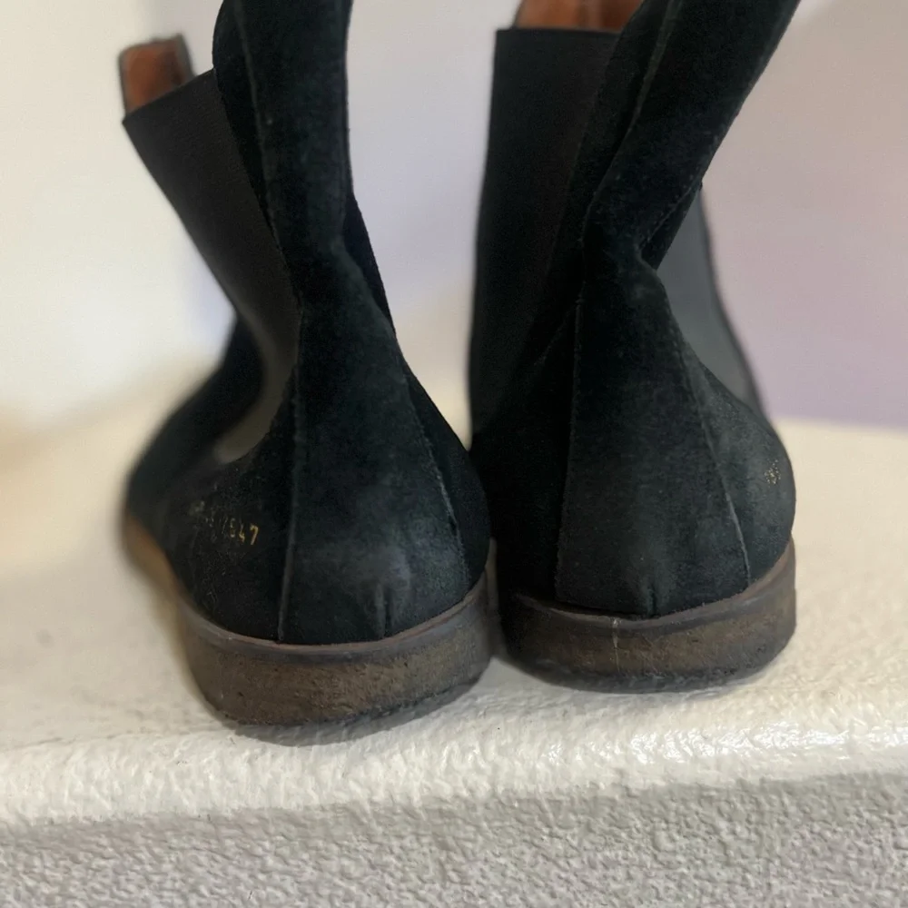COMMON PROJECTS Men's Black Suede Chelsea Boots‎ Rubber Sole Size 16 Euro 49